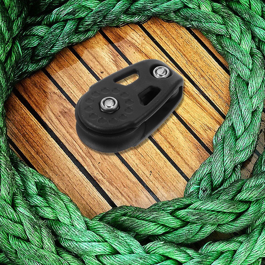 2Pcs Reusable Nylon Single Groove Pulley for Kayak Gym Use Black Lightweight