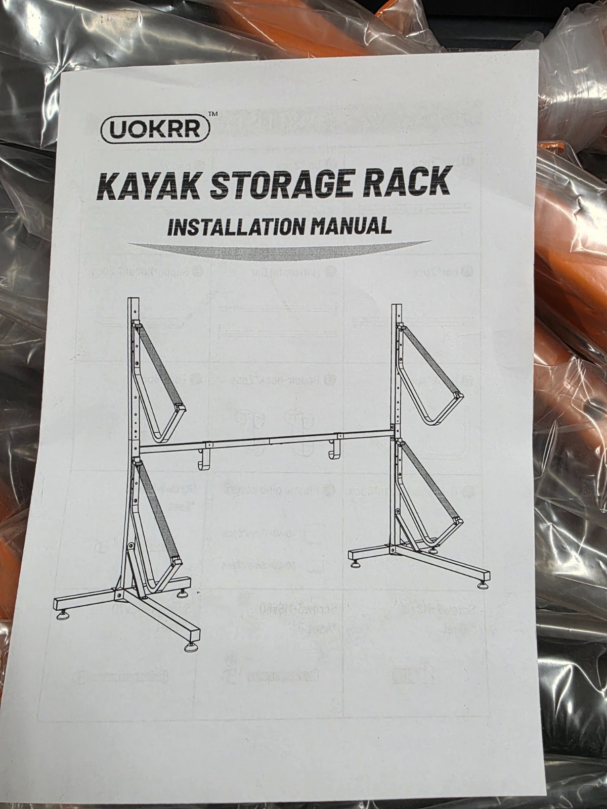 UOKRR Heavy Duty Adjustable Wall Mount Kayak Storage Rack for 2 Kayaks