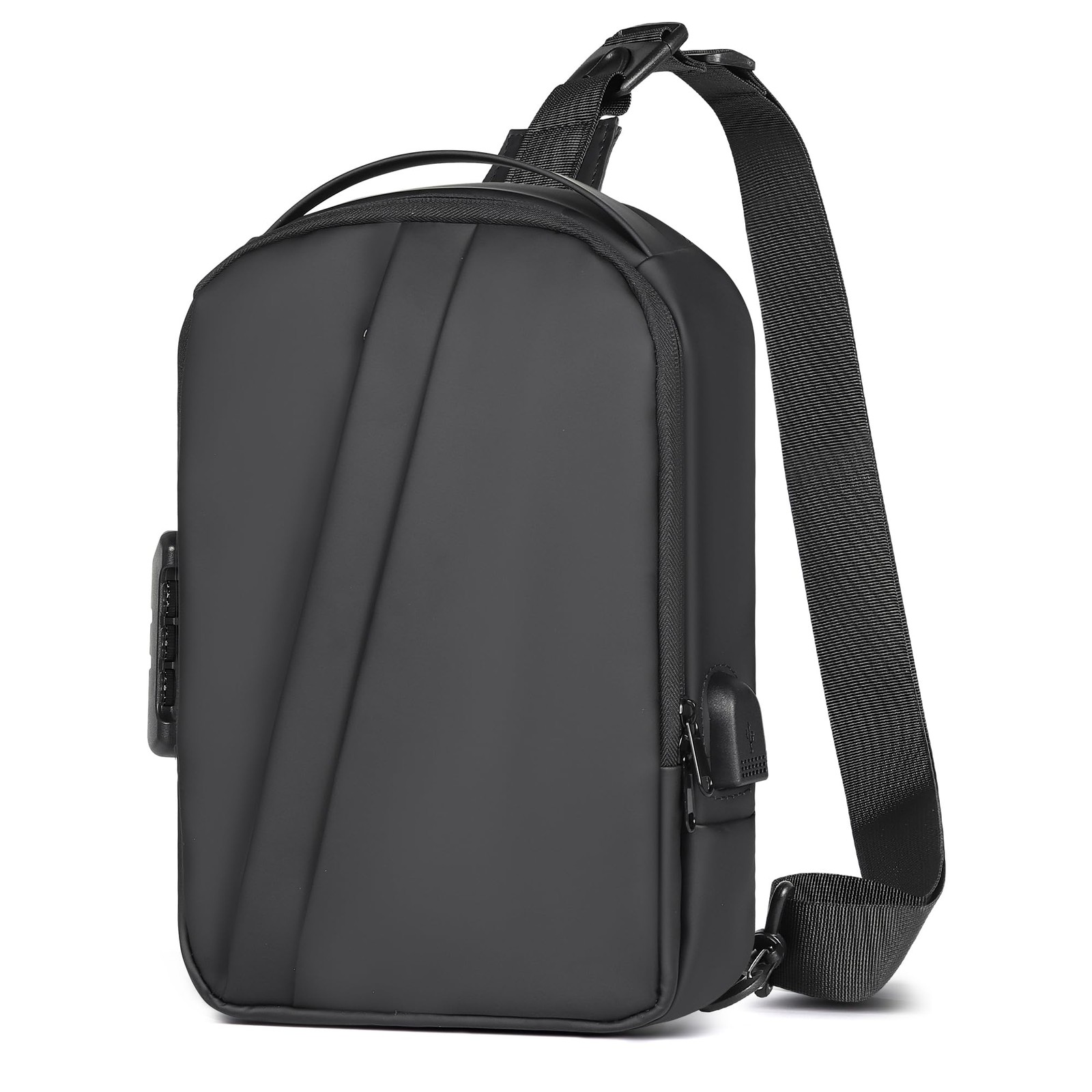 Geestock Anti-Theft Crossbody Sling Bag for 12.2 x 7.87 x 2.36 inches, Black