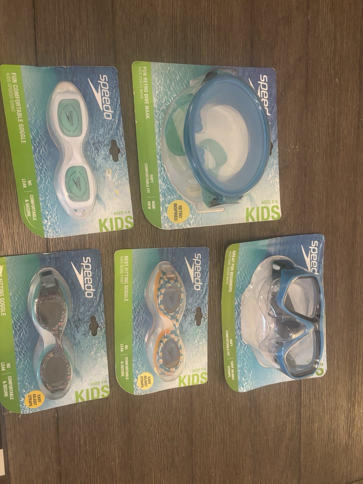 Speedo Swimming Googles Bundle. Various Sizes Lot All new Child Googles Multiple