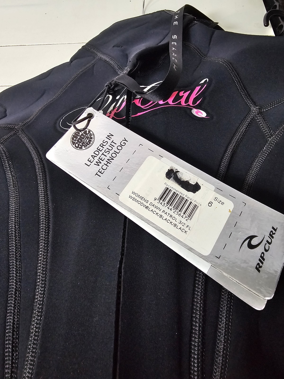 RIP CURL Womens 3/2 Full Length DAWN PATROL Wetsuit WSMOD Black Pink NWT Size 6