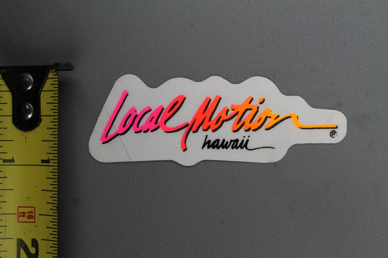 Local Motion Hawaii Surfboard Neon Pink Orange 80’s LM2 Vintage Surfing STICKER