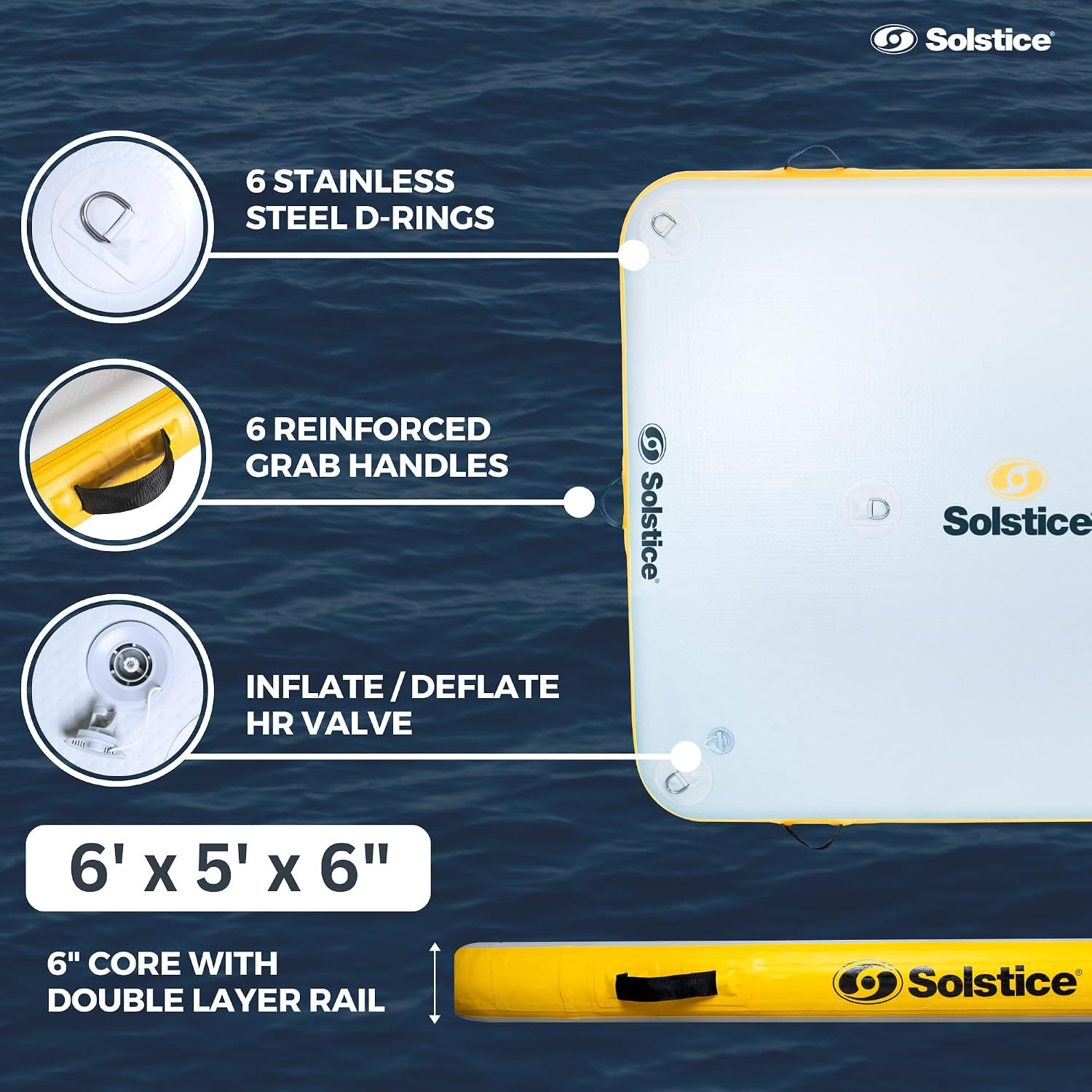 5-Person Classic Inflatable Dock, Floating Water Raft Platform, 6Ft X 5Ft – Outd