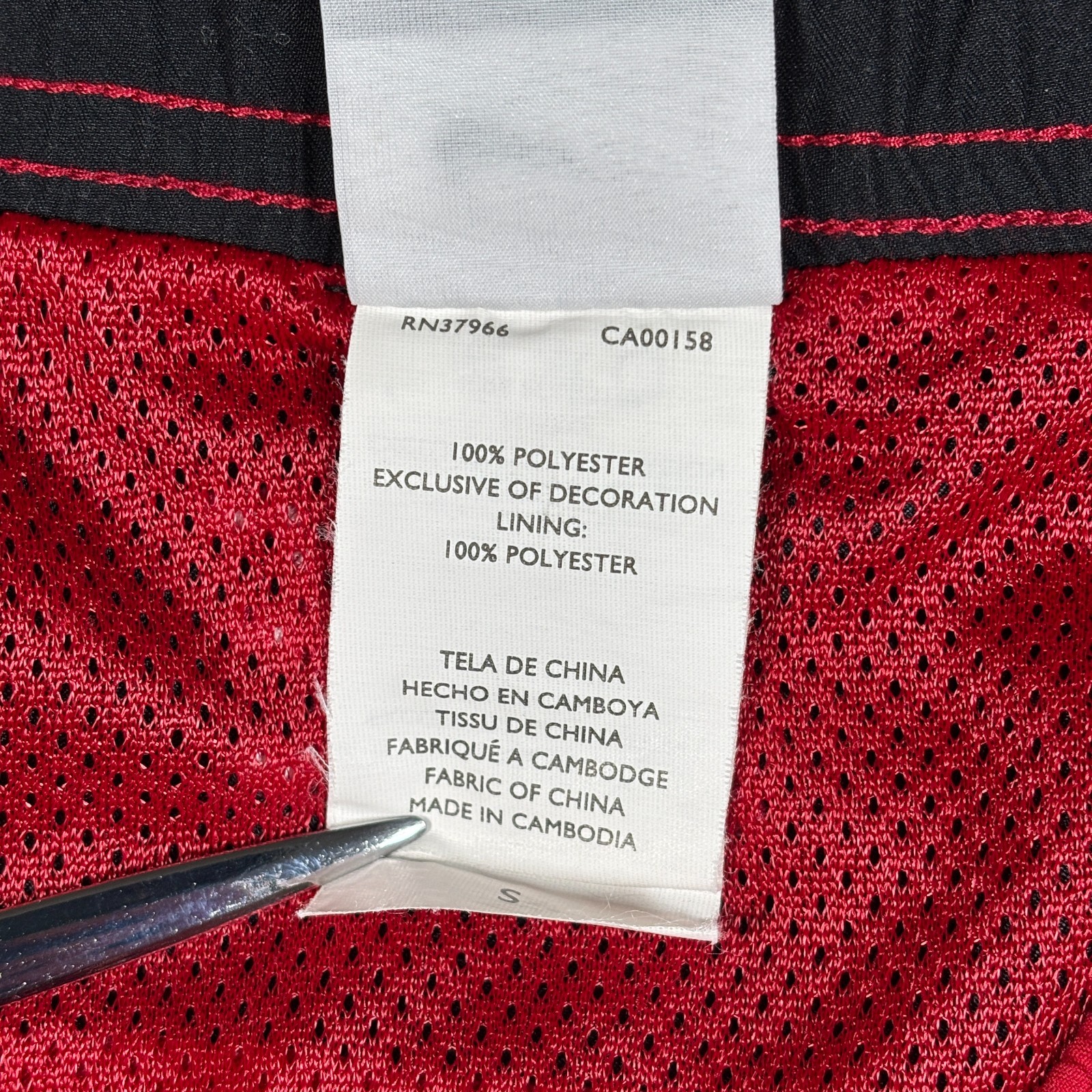 Vintage Nike Swim Shorts Men Small Red Black Silver Tag Board Trunks Embroidered