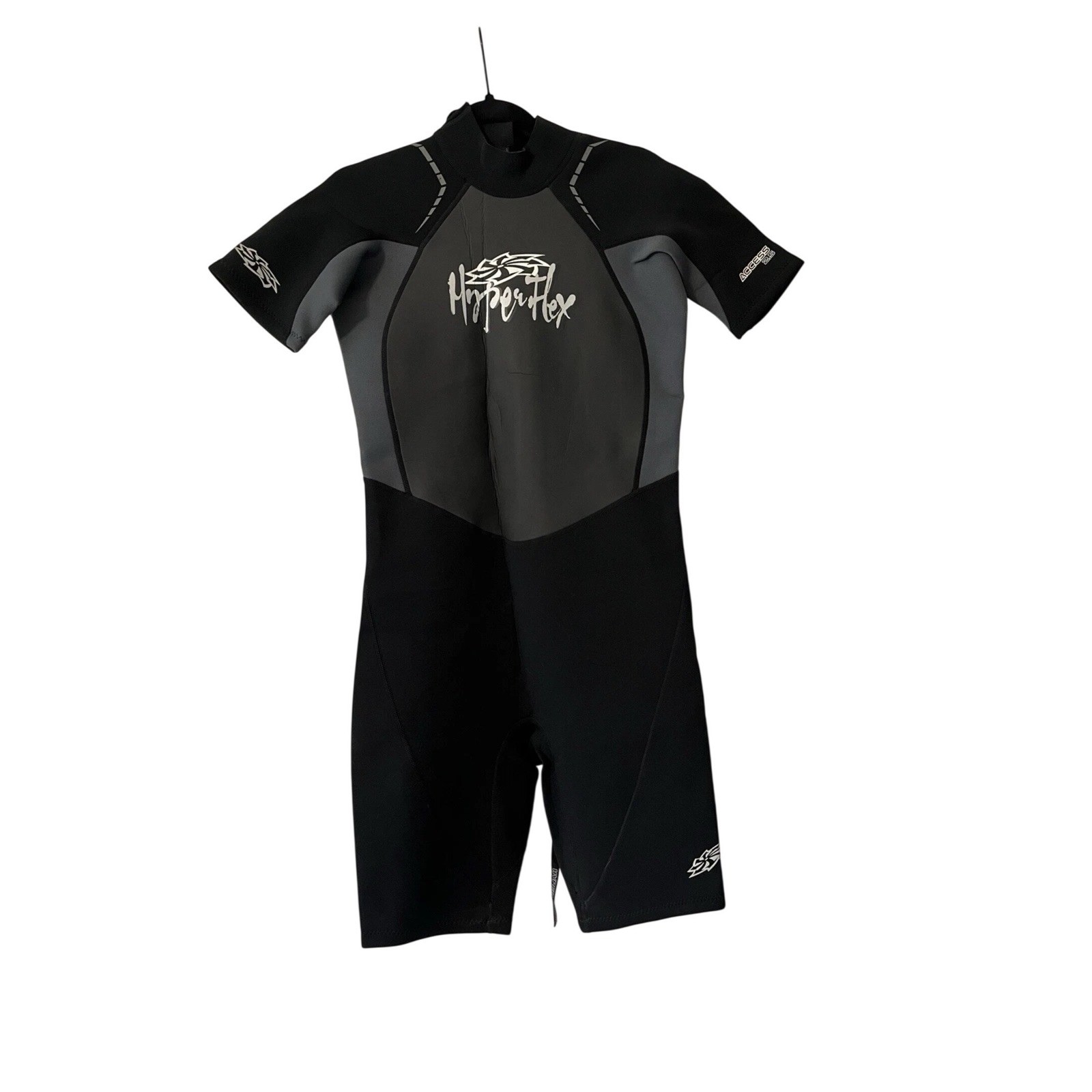 Hyperflex Access 2.5mm Shorty Wetsuit Mens XL Black Charcoal Grey Back Zip