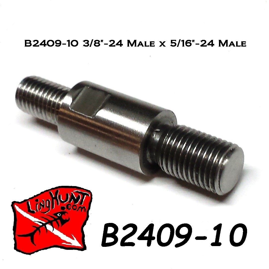 B2409-10 Adapter 3/8″-24 Male x 5/16″-24 Male Stainless polespear