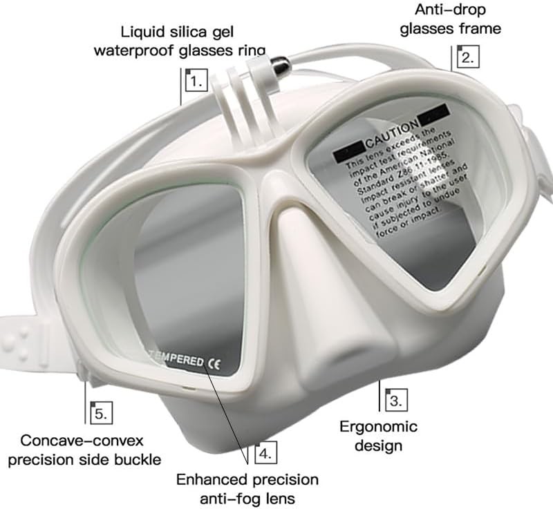 Low Volume Tempered Glass Freediving Mask With Storage Case For Adults