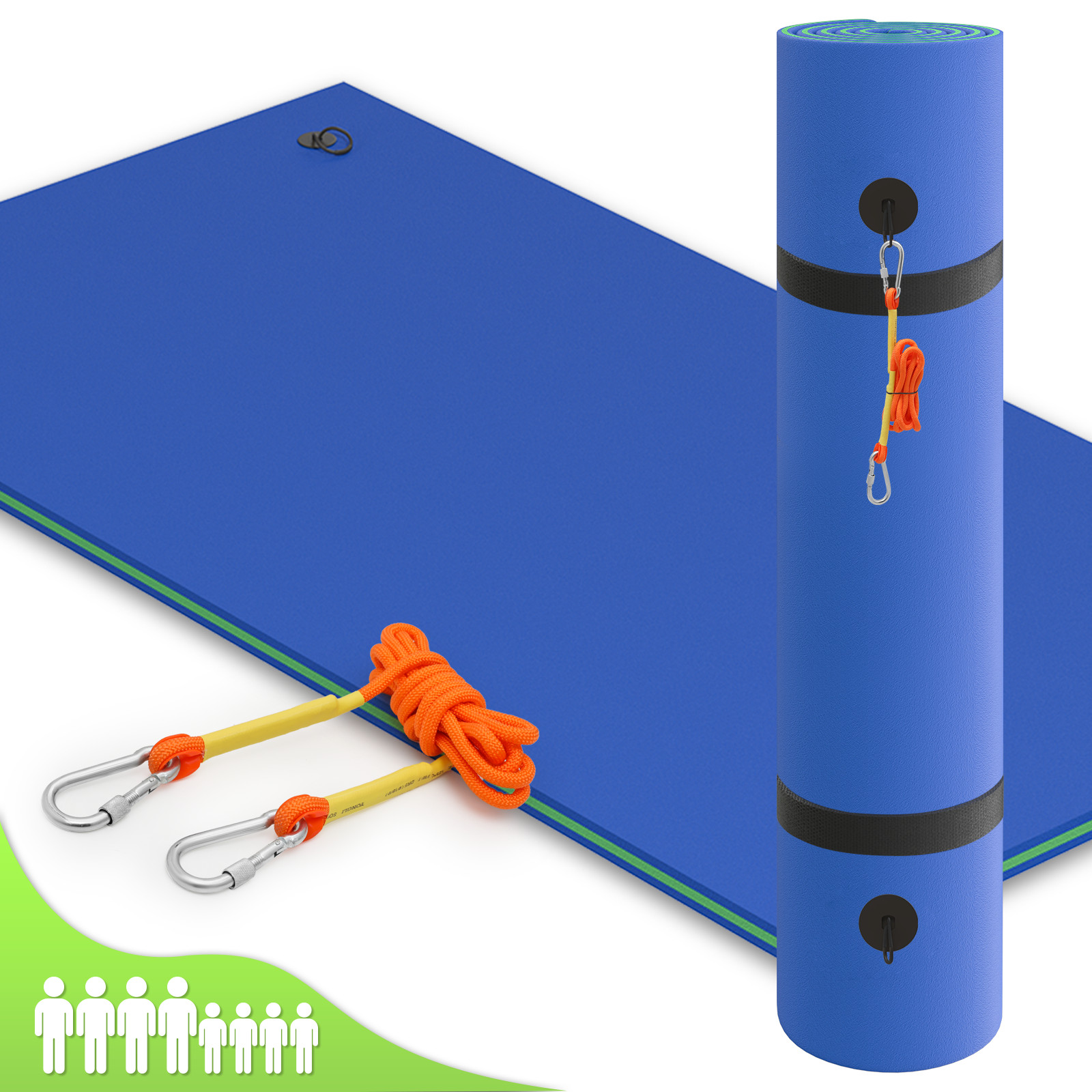 12 ft Blue Floating Water Pad 3-Layer XPE Foam Lounge Bed River Gaint Float Mat