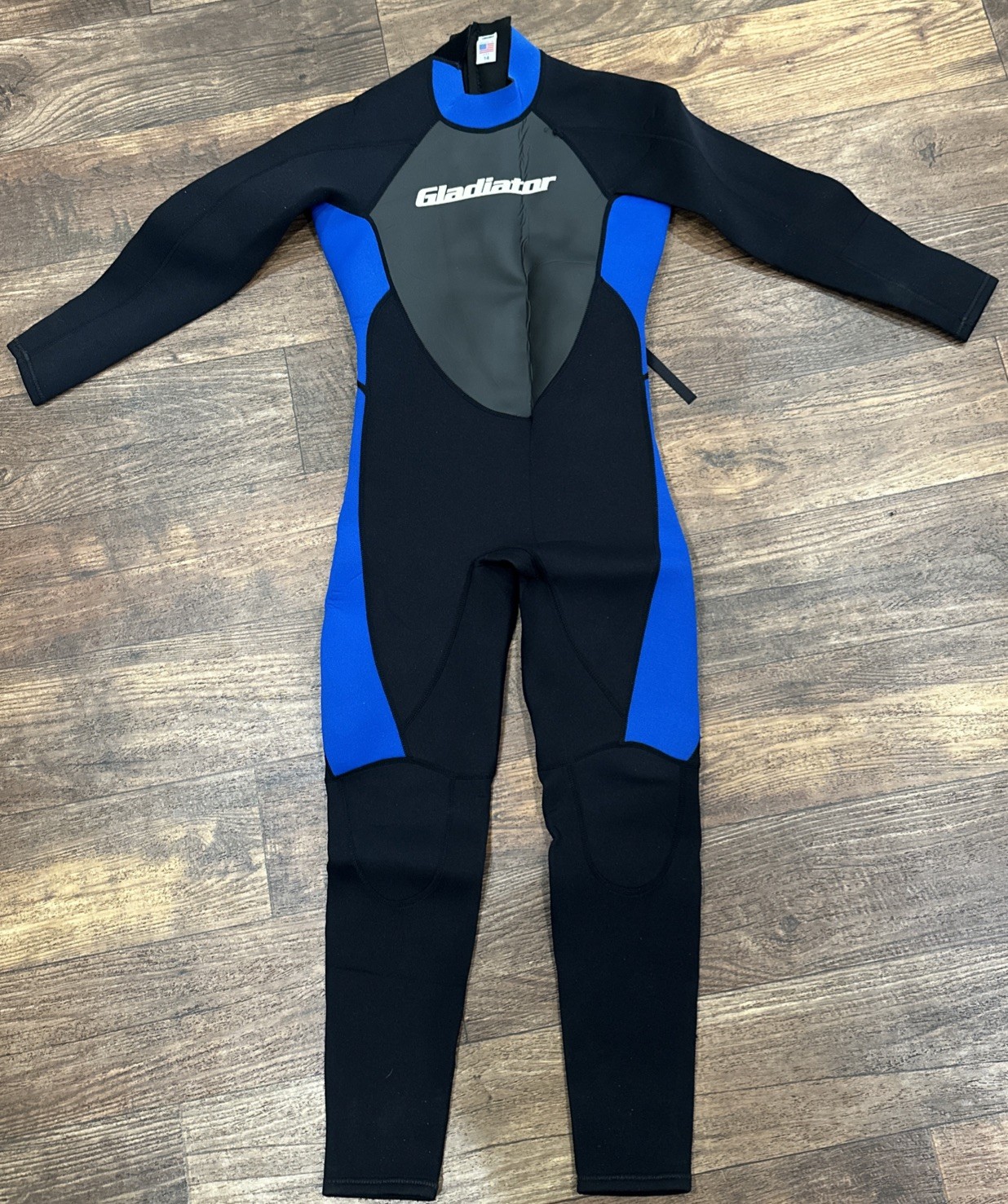 Gladiator Full Wetsuit – Youth Kids – 14 Black Gray Blue Surf Water Sports PWC