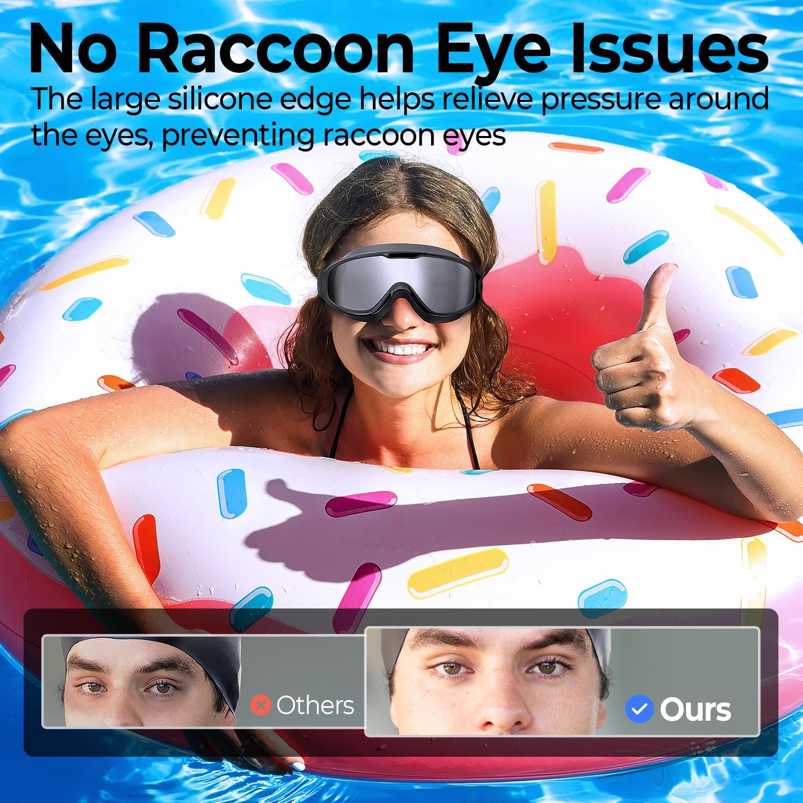 GMOX Swimming Goggles 2/3pcs with Earplugs & Nose Clip, Adjustable Anti Fog