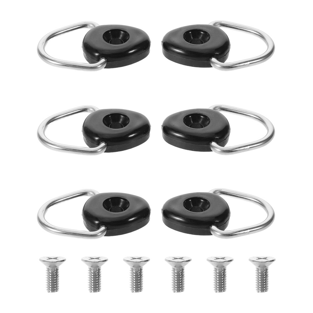 6 Pcs Kayak Oval Screw Canoe Hardware Elastic Rope Buckles Cord Rings