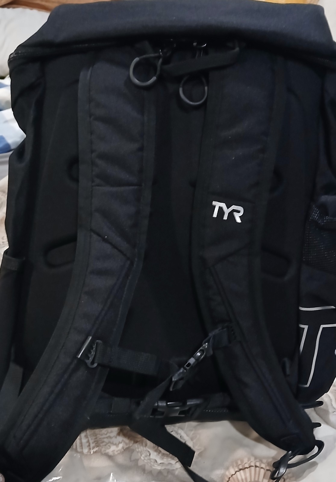 TYR Alliance 45L Backpack Gear Bag Black with Mesh Front Pocket