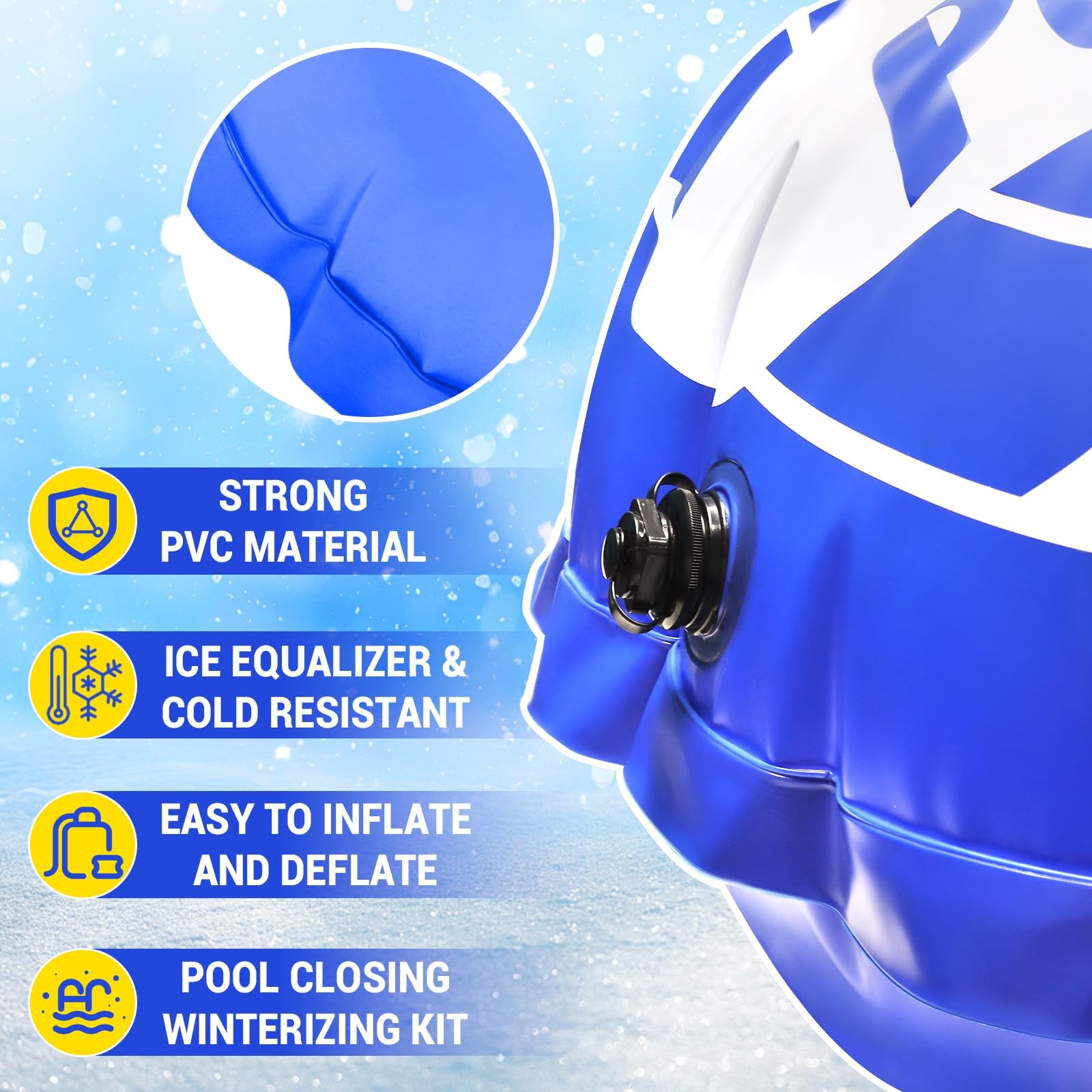 Pool Air Pillow 4×4 Ft 0.4mm Thick PVC for Above Ground Pools – Winter