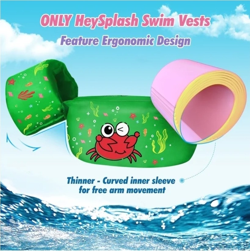 HeySplash Swim Vest for Kids,Pool Floaties w/ Adjustable Strap For 22-50… 295