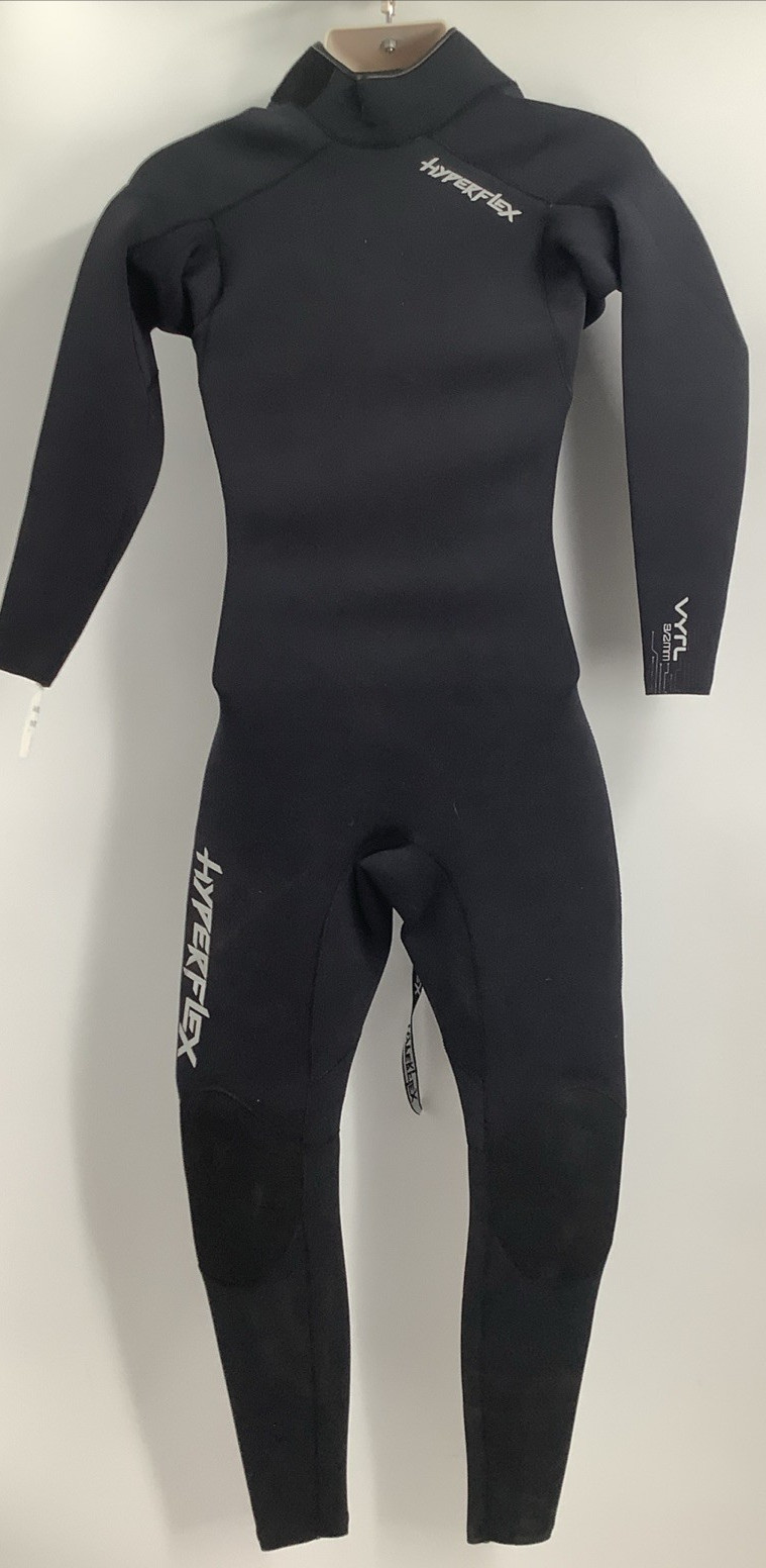 HyperFlex Men’s 3/2 mm VYRL Chest Half Zip Black Wetsuit Size Medium