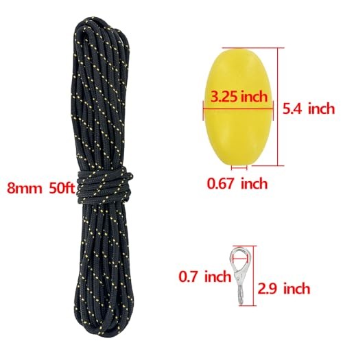 XIALUO Marine Mushroom Anchor Kit 12 lb Black PE Coated Kayak Anchor