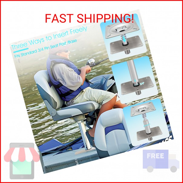 Boat Seat Base Mount Boat Seat Pedestal Base Mount Plate for 3/4″ Pin Post Socke