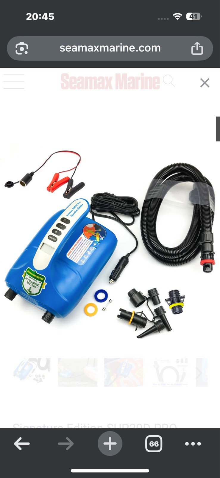 Seamax SUP20D PRO 12V Intelligent Air Pump Max 20PSI Boats &Paddle Boards
