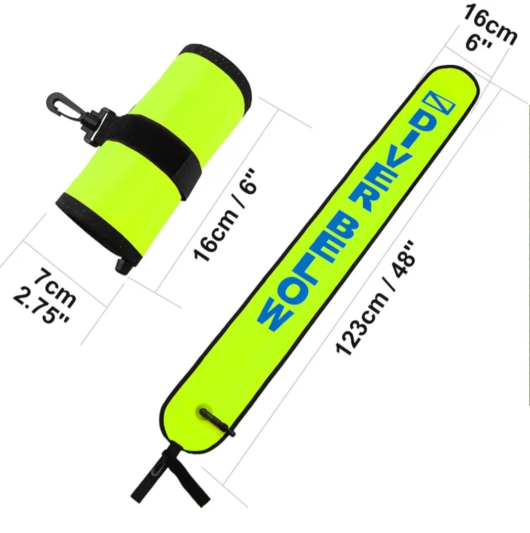 Surface Marker Buoy, 4ft Scuba Diving Surface Marker Signal Tube with Reflect…