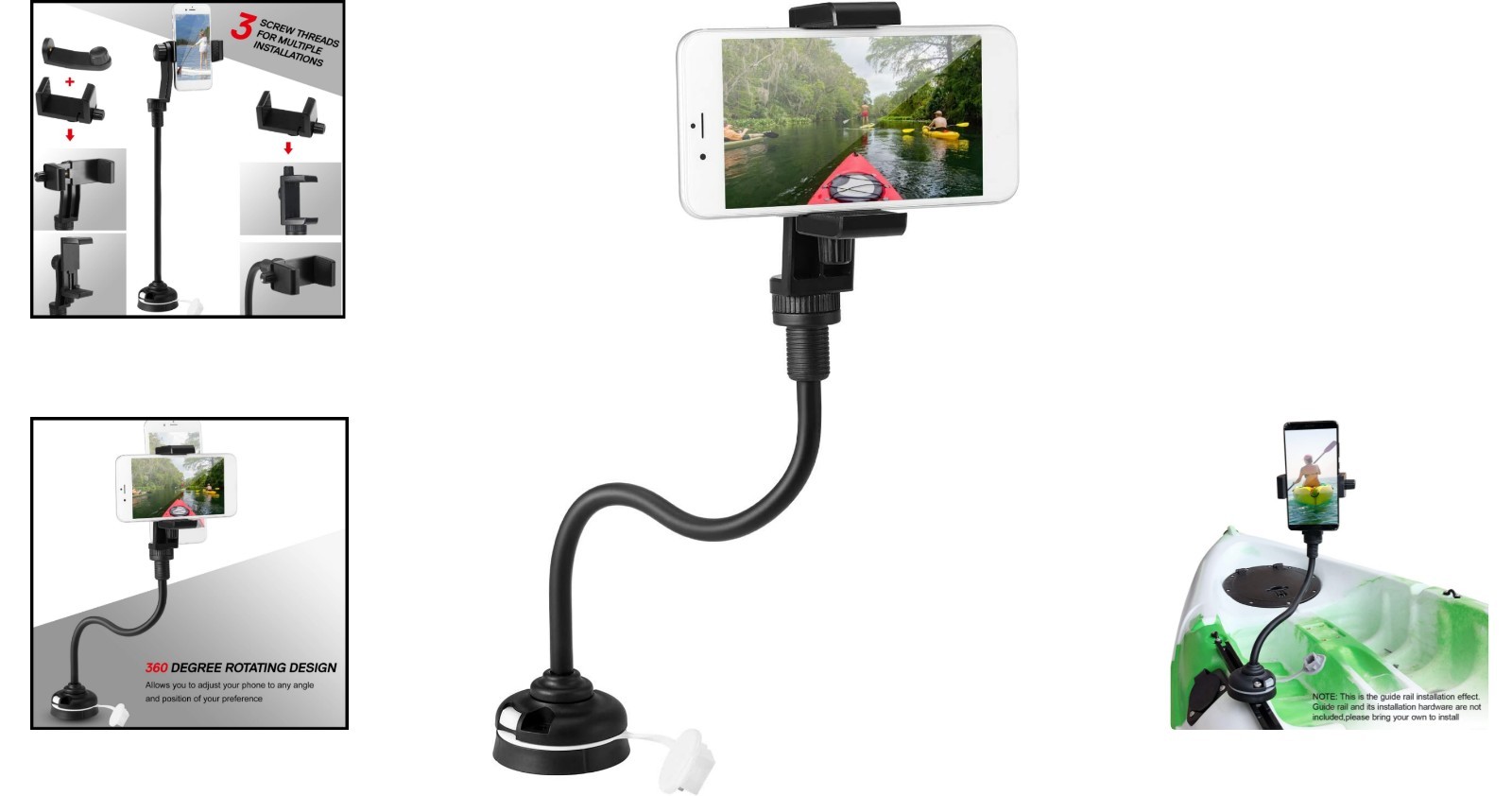 Universal Boat Bracket: Adjustable Phone & Camera Mount for Adventure Sports