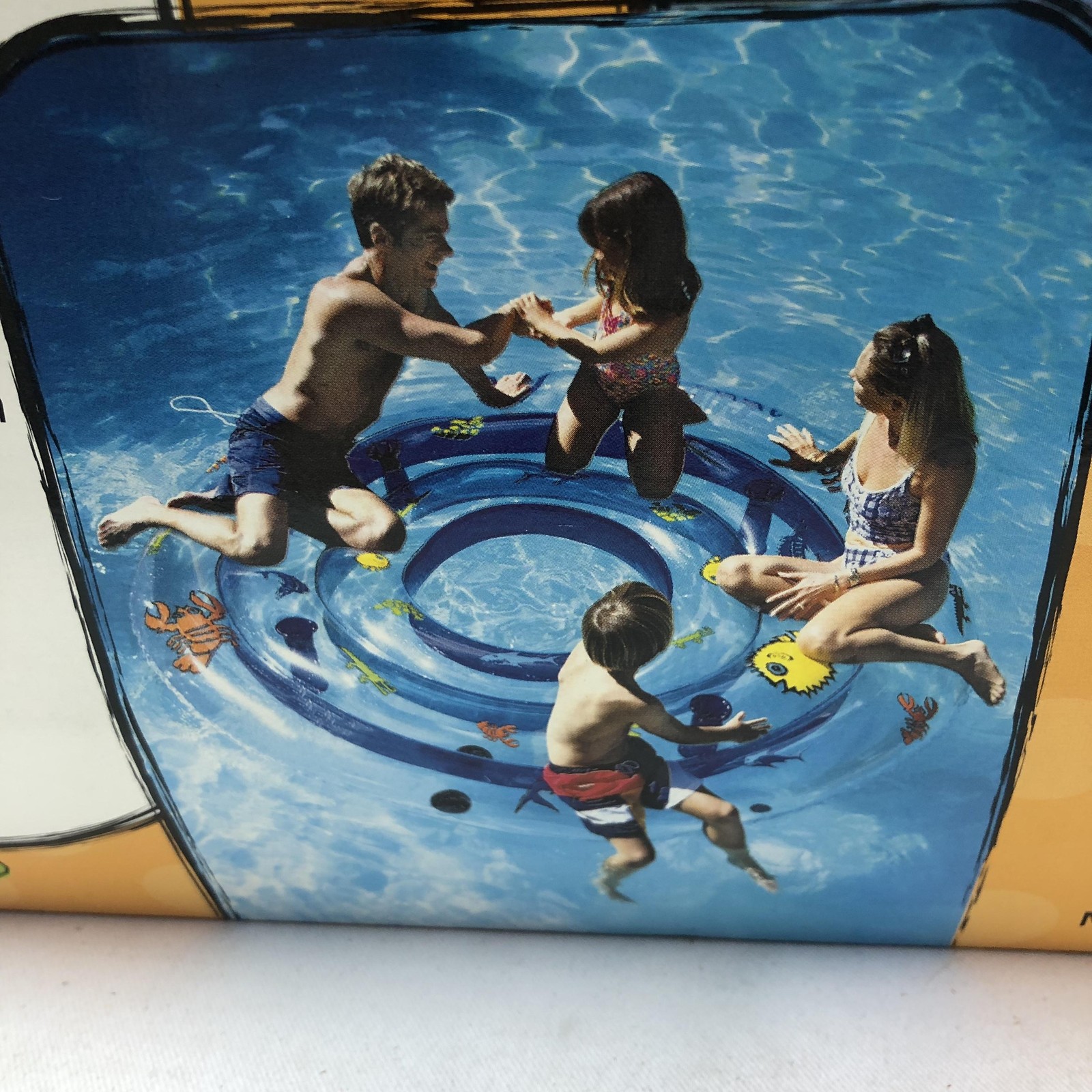 Pike Sport Party Fun Island 94in Inflatable Pool Lake Float PVC 4 Drink Holders
