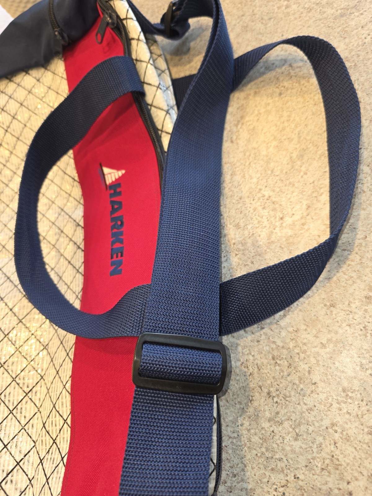Harken Sailing Gear Bag Blue Red Waterproof Dry Tote Shoulder Strap