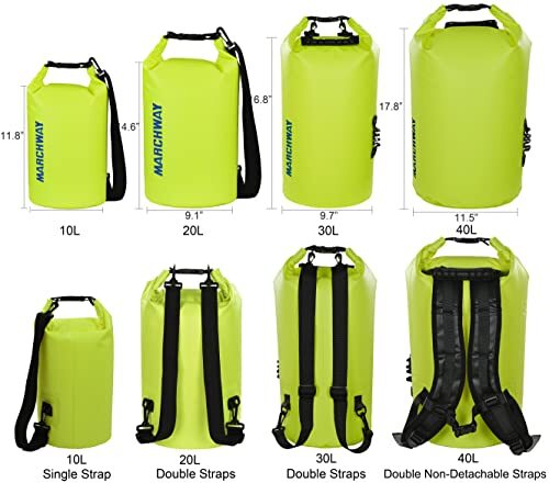Floating Waterproof Dry Bag Backpack 5L/10L//30L/40L, Roll 20L Bright Yellow