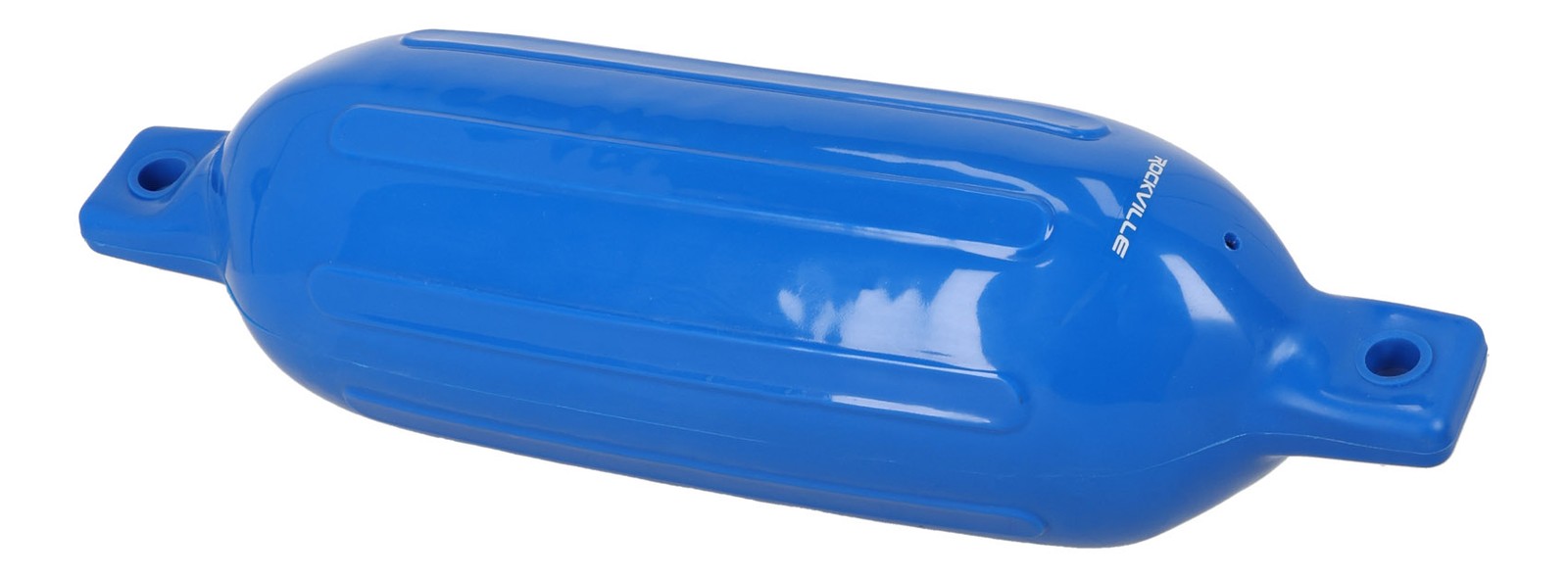 (2) Rockville FEN165-BLUE 6.5″x23″ Boat Fenders + 10 Foot Line Marine Bumpers