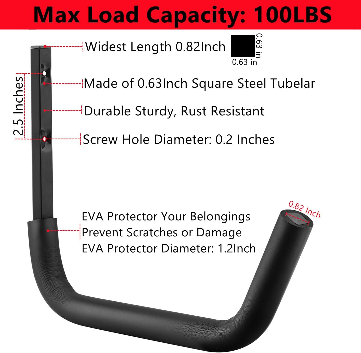 Kayak Storage Racks, Heavy Duty Garage Storage SUP Hooks, Wall Mount Surfboards