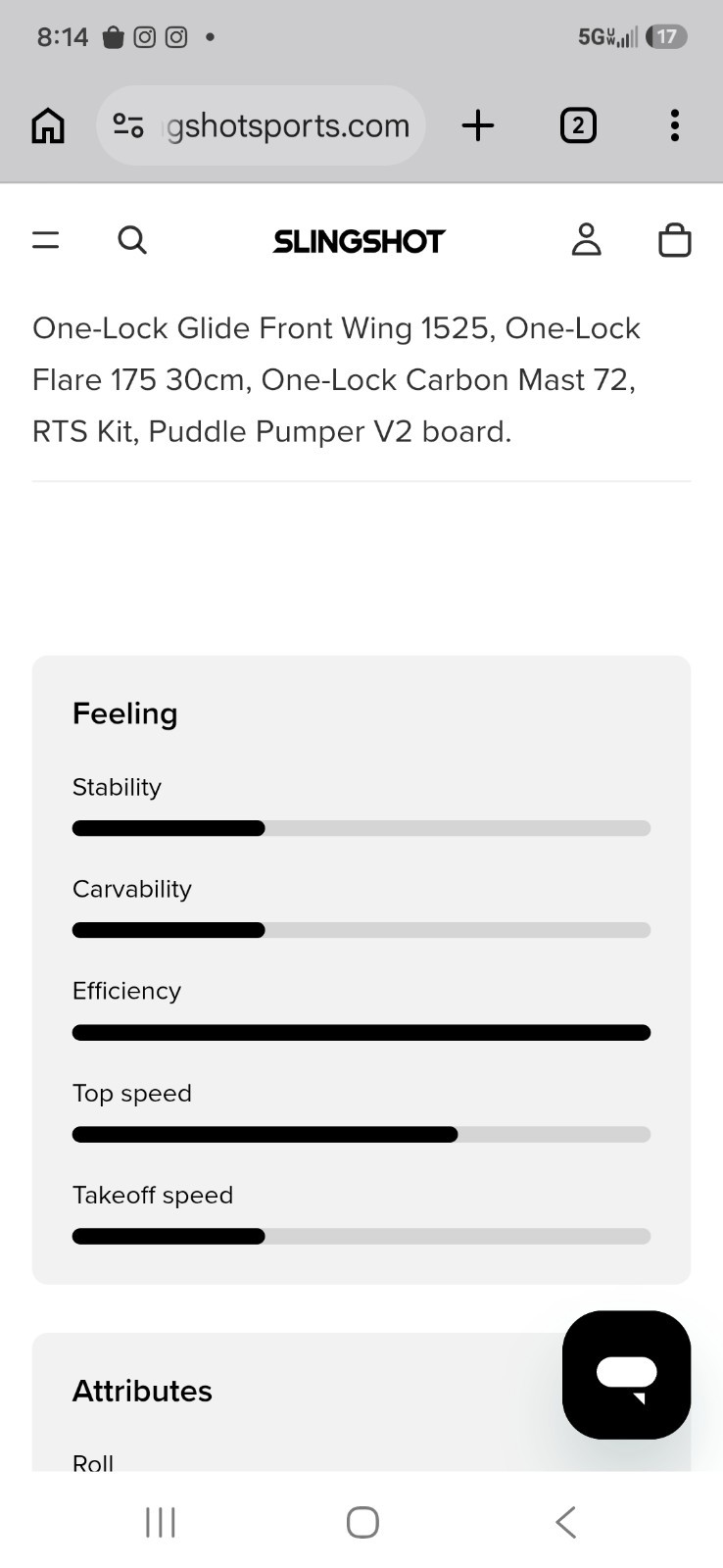 Slingshot Pump Foil Surf Package (or individual parts)