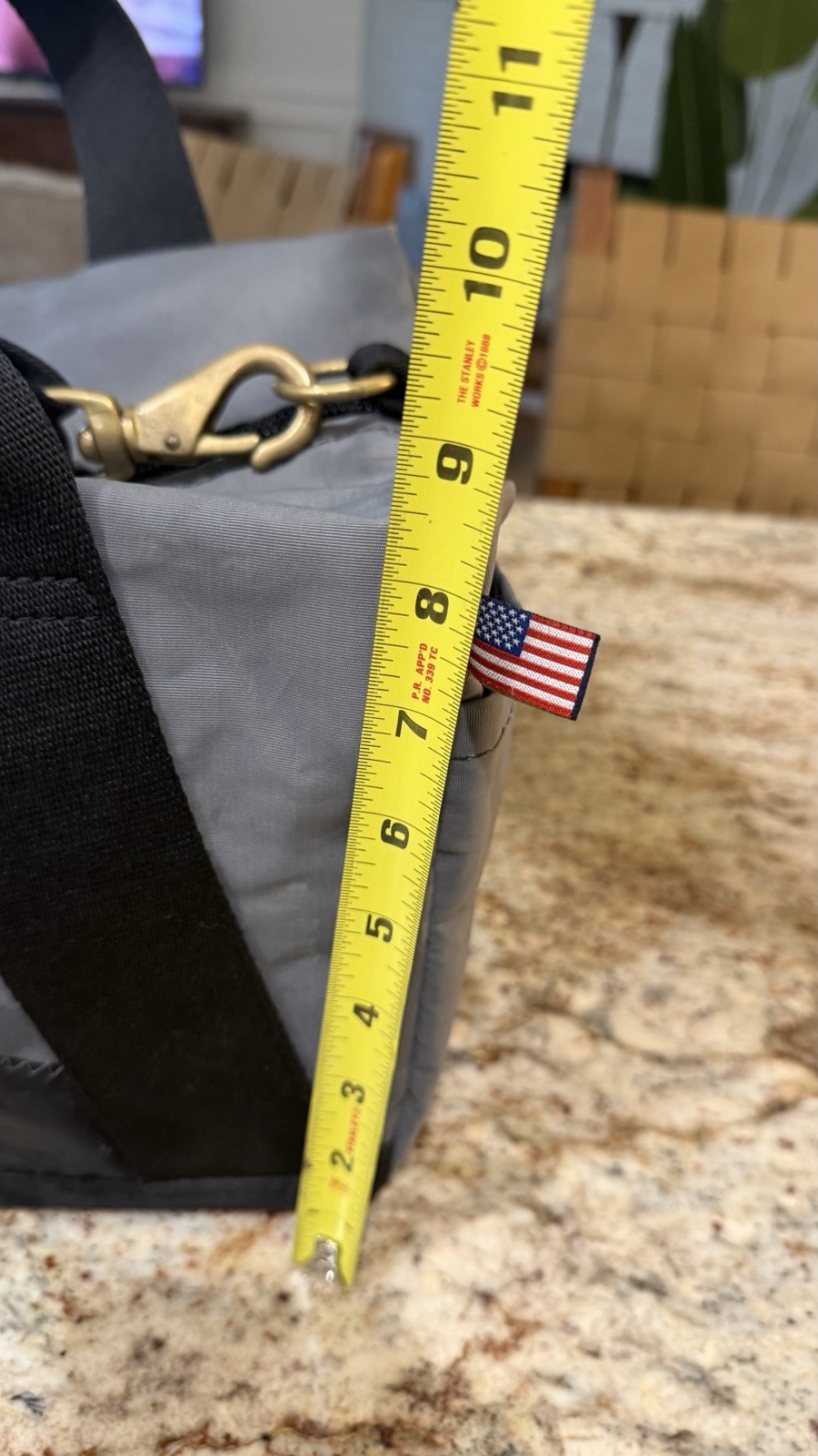 Ella Vickers Sailcloth Duffle Tote Bag Water Resistant #7 Black Gray