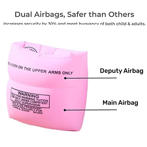 2-4 Pack Arm Floaties for Kids and Adults – Pool Floats Arm Bands 2 Blue+2 Pink