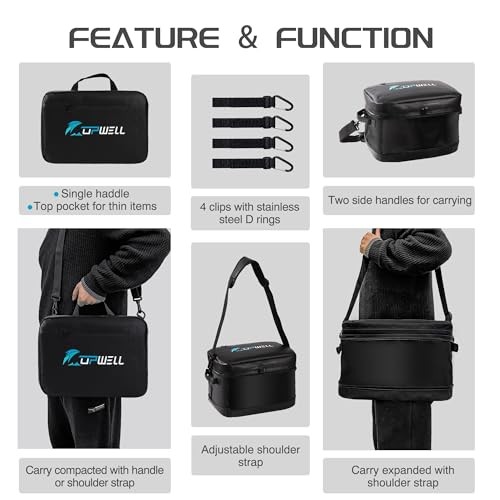 Paddle Board Accessories, Waterproof SUP Cooler Bag with TPU Zipper, PVC Black