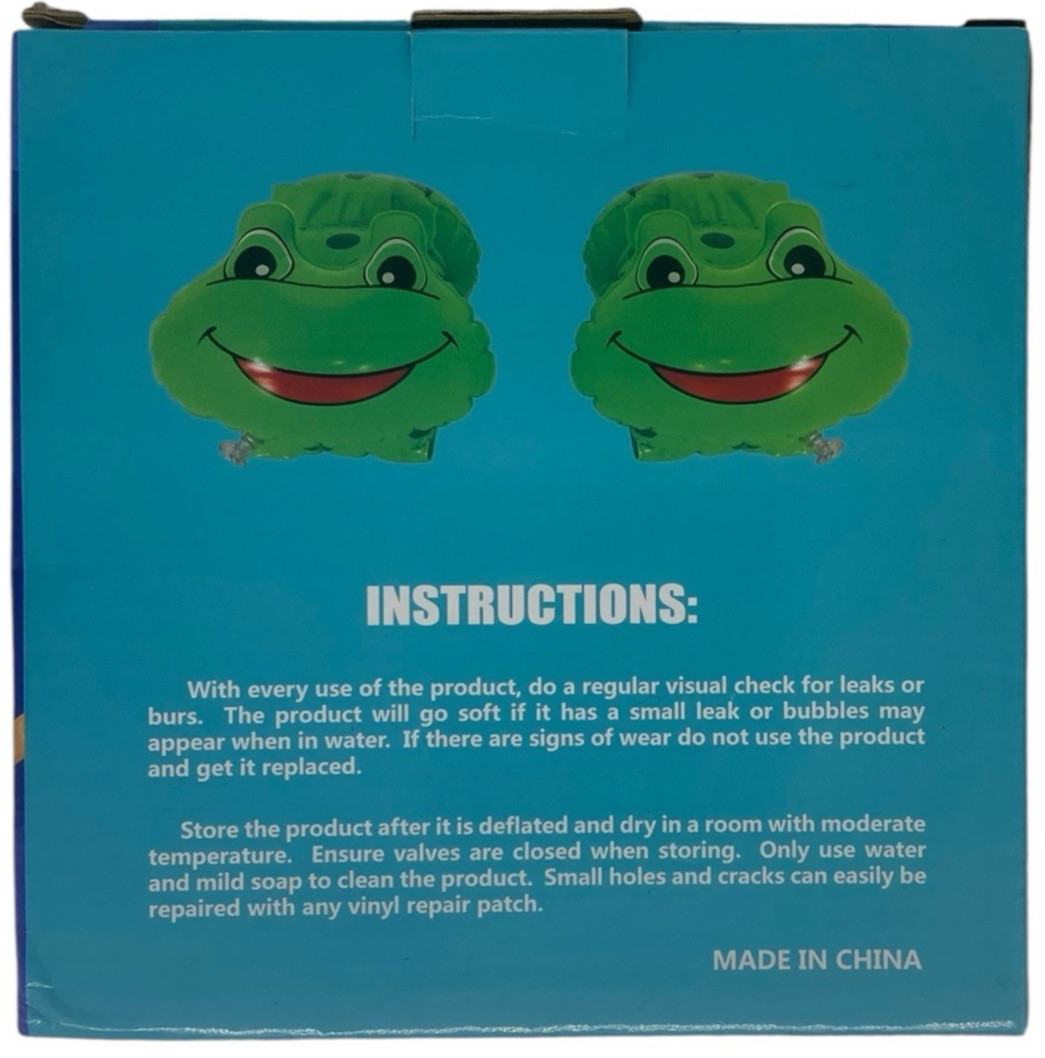 SEAICH Floaties Inflatable Frog Arm Bands Swim Floats Kids 3-6 Years 1 Pair