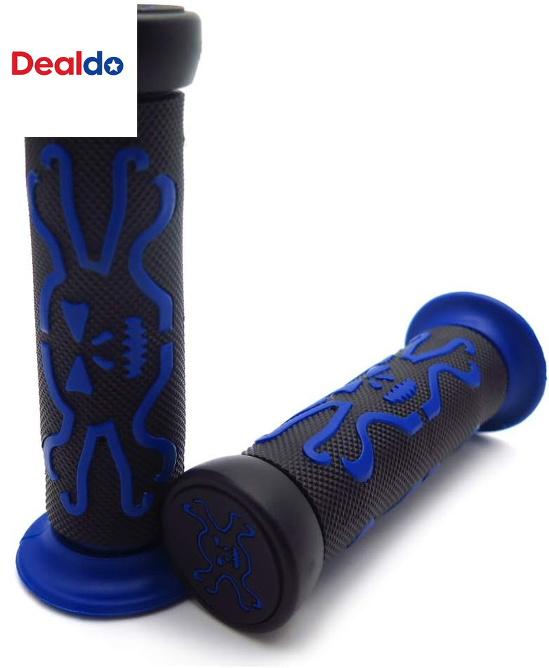 XH4089- Skull Grips BLUE Compatible with QUAD YAMAHA KAWASAKI POLARIS SEADOO WAT
