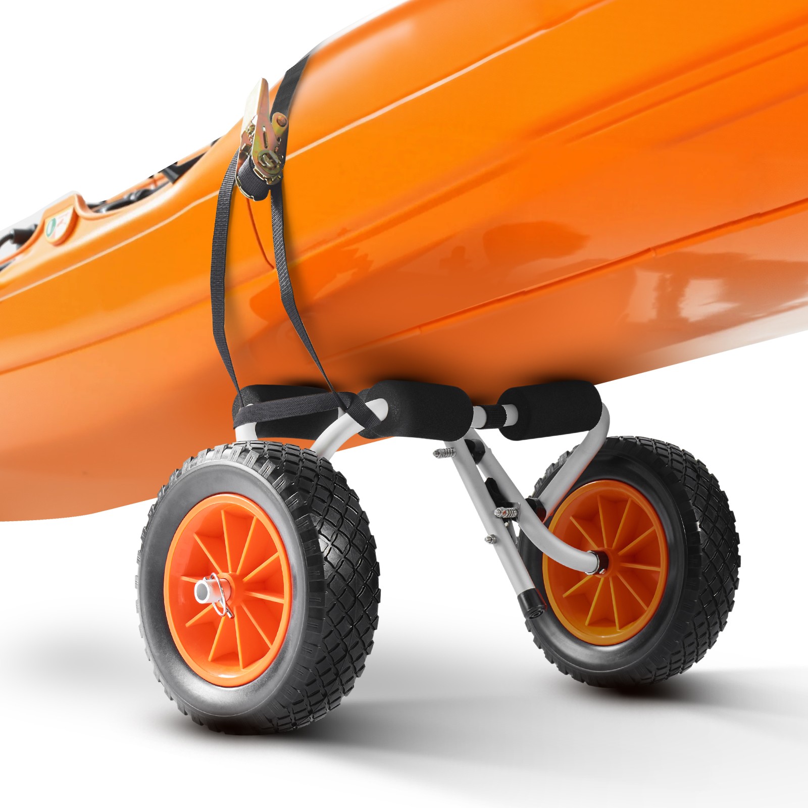 VEVOR Kayak Cart 200 lbs Foldable Canoe Carrierwith 10-inch Solid Rubber Tires