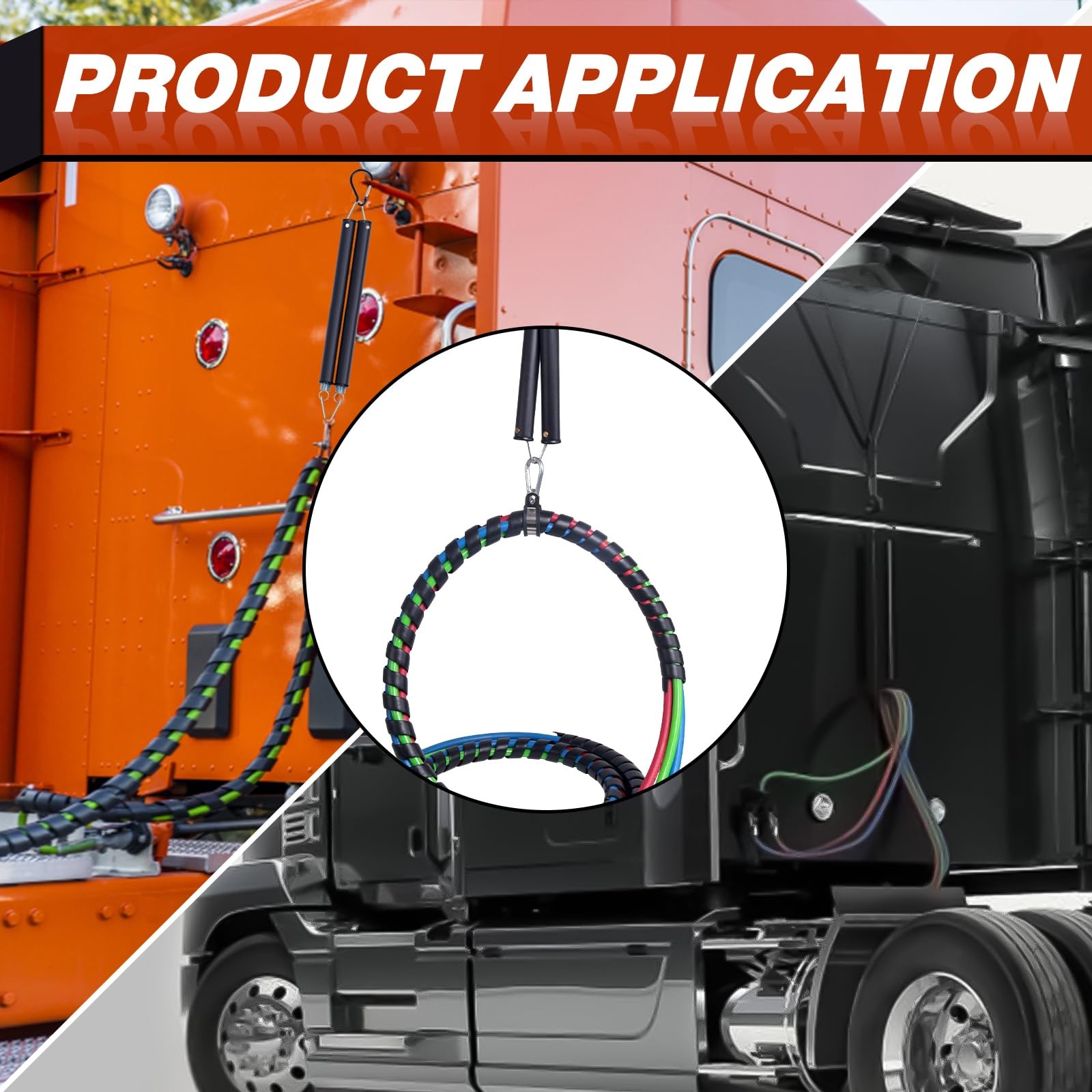 Double Tender Spring Kit with 3in1 Trailer Hose Holder for Semi Truck Lines 16″