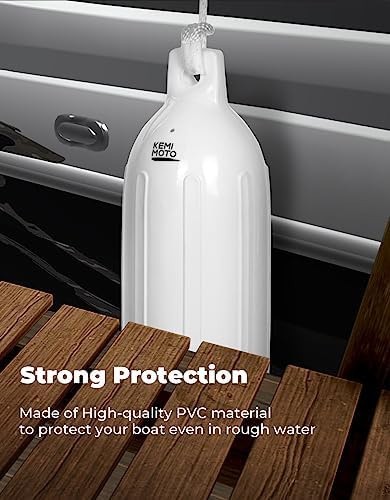KEMIMOTO Boat Fenders Boat Bumpers for 15-35ft Boat, 4 Pack Inflatable Boat F…