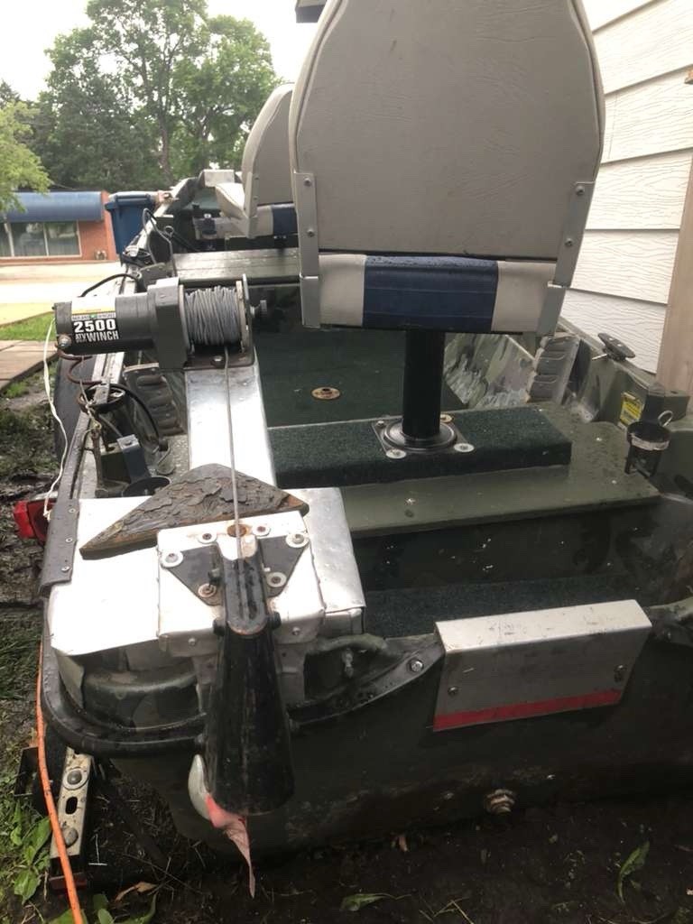 Excellent 12 Ft Army Green Jon Boat, Motors and Trailer