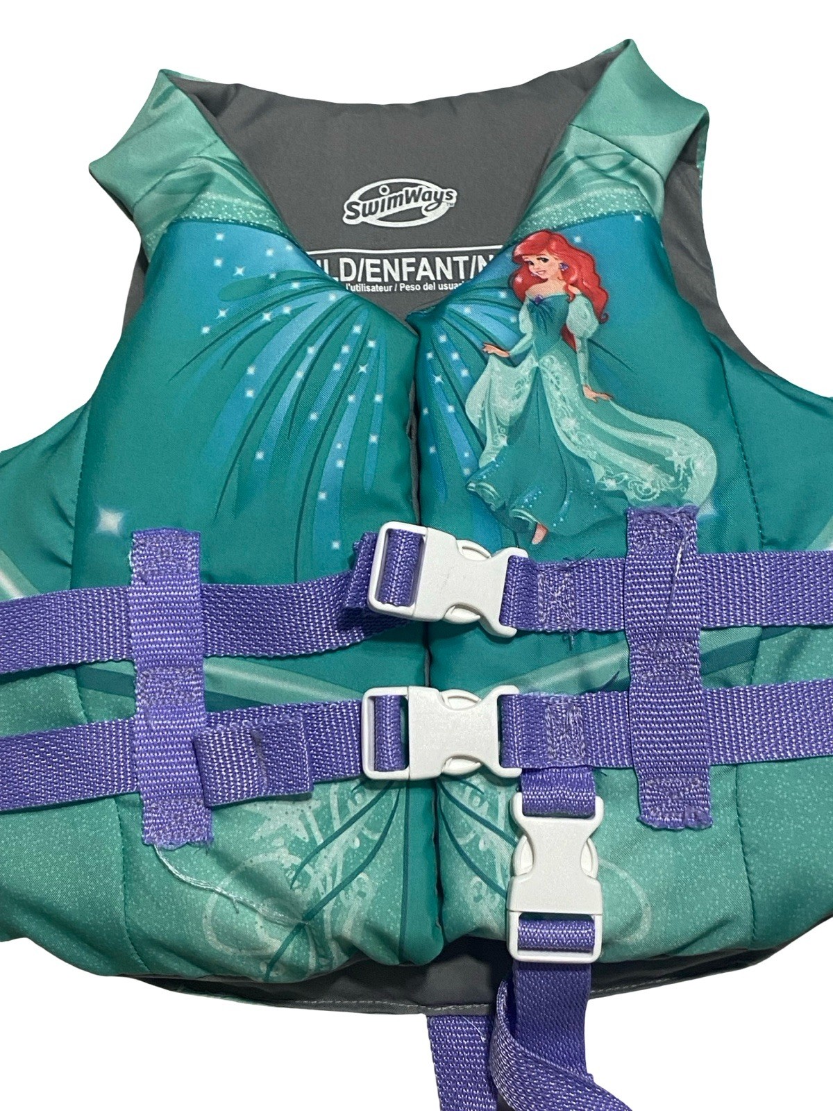 SwimWays Little Mermaid Ariel Life Jacket Child 35-55 pounds Coast Guard Approve