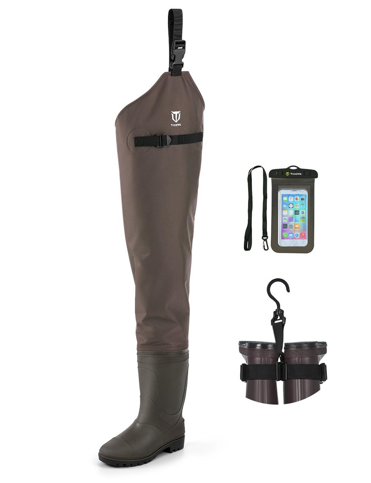 TIDEWE Hip Wader, Lightweight Hip Boot For Men and Women, 2-Ply PVC/Nylon Fis…