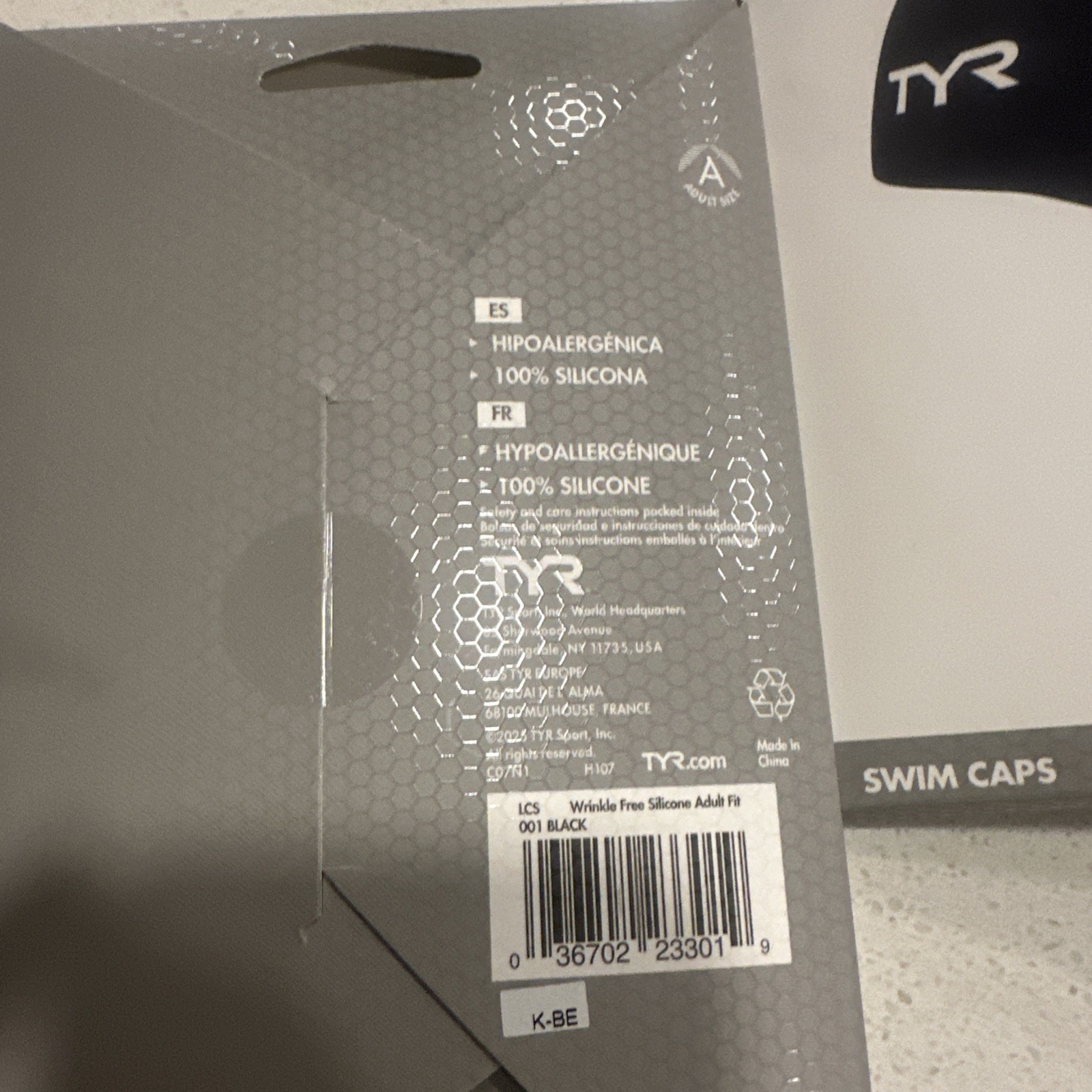TYR WrinkleFree Silicone Cap Black ONE SIZE LOT OF 5