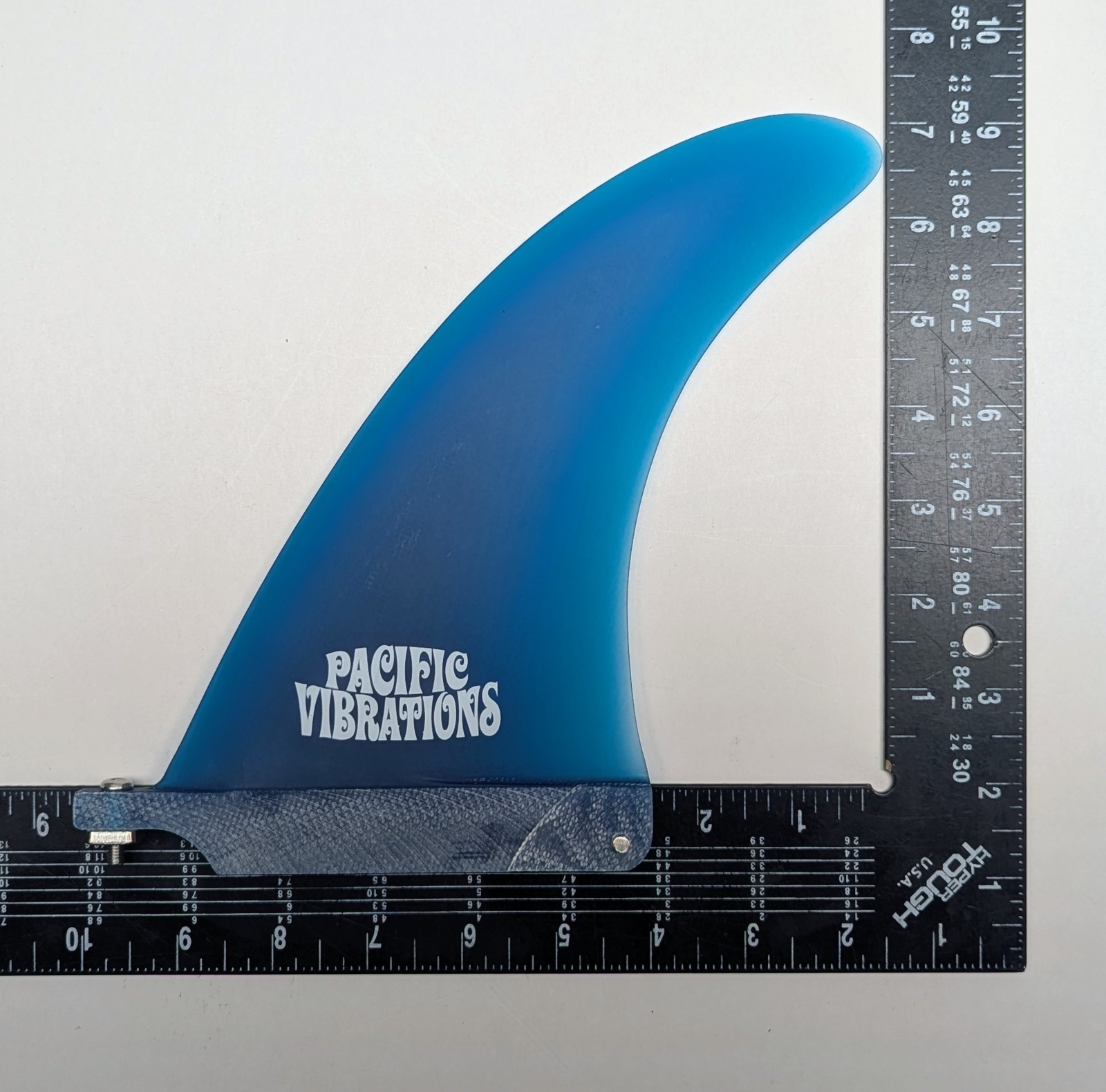 Pacific Vibrations PROGRESSIVE longboard surfboard Fin 7” Center Blue