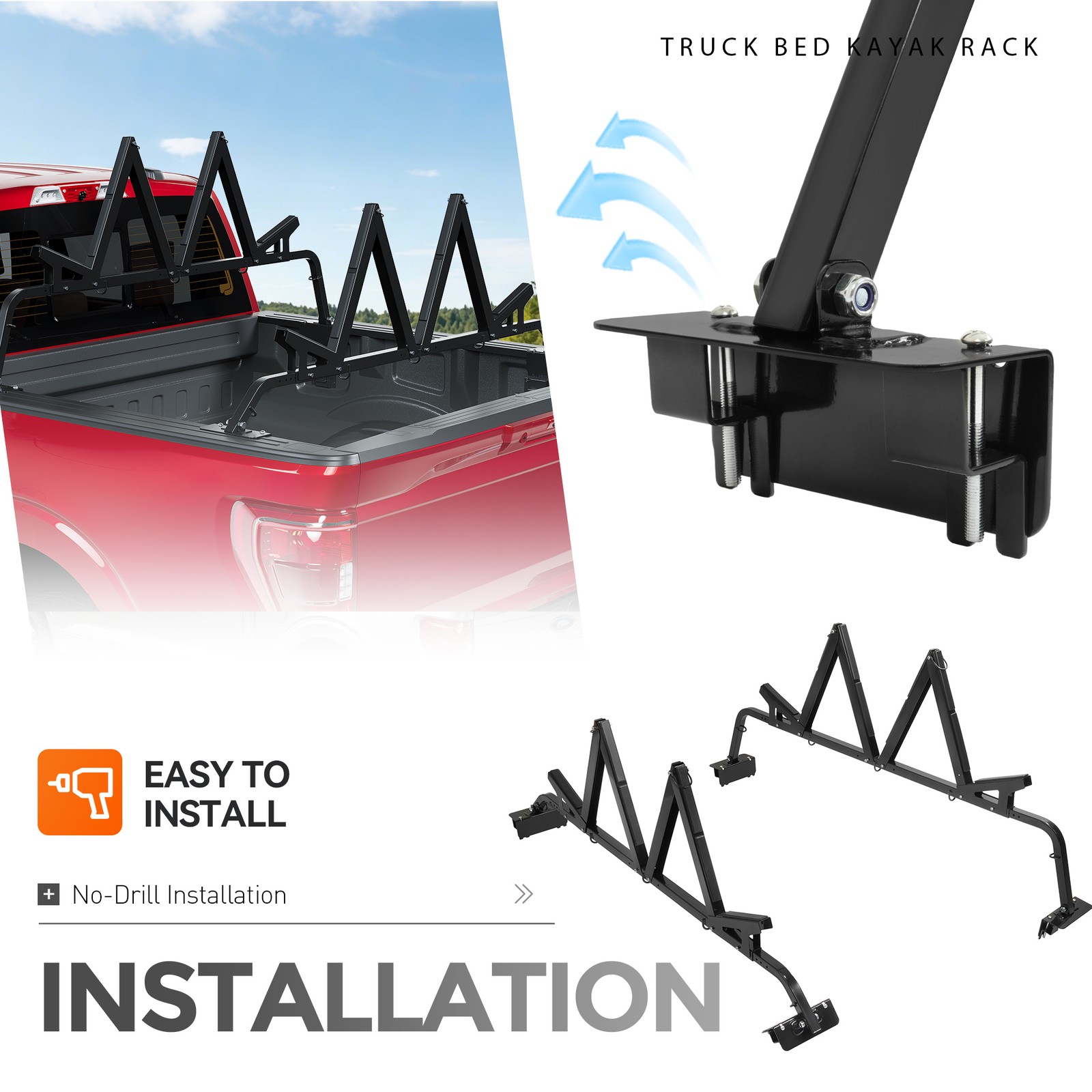 150lb Steel Adjustable Pick Up Truck Bed Ladder Rack Carrier For Kayak SUP