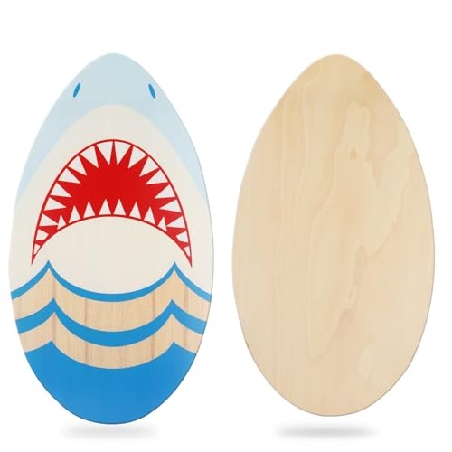 HQO LOVL 35 inch Skim Board for Kids Adults Wooden Skim Boards with High shark