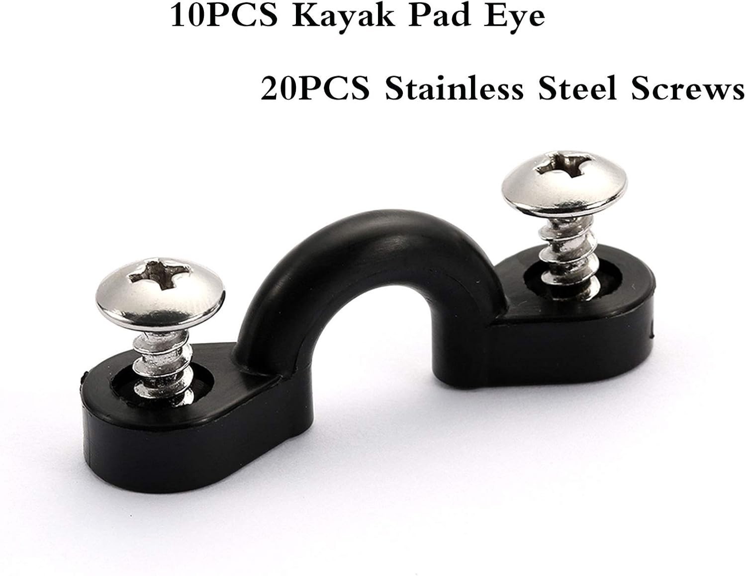 10PCS Nylon Pad Eye Kit with 20 Stainless Steel Screws for Kayak Rigging
