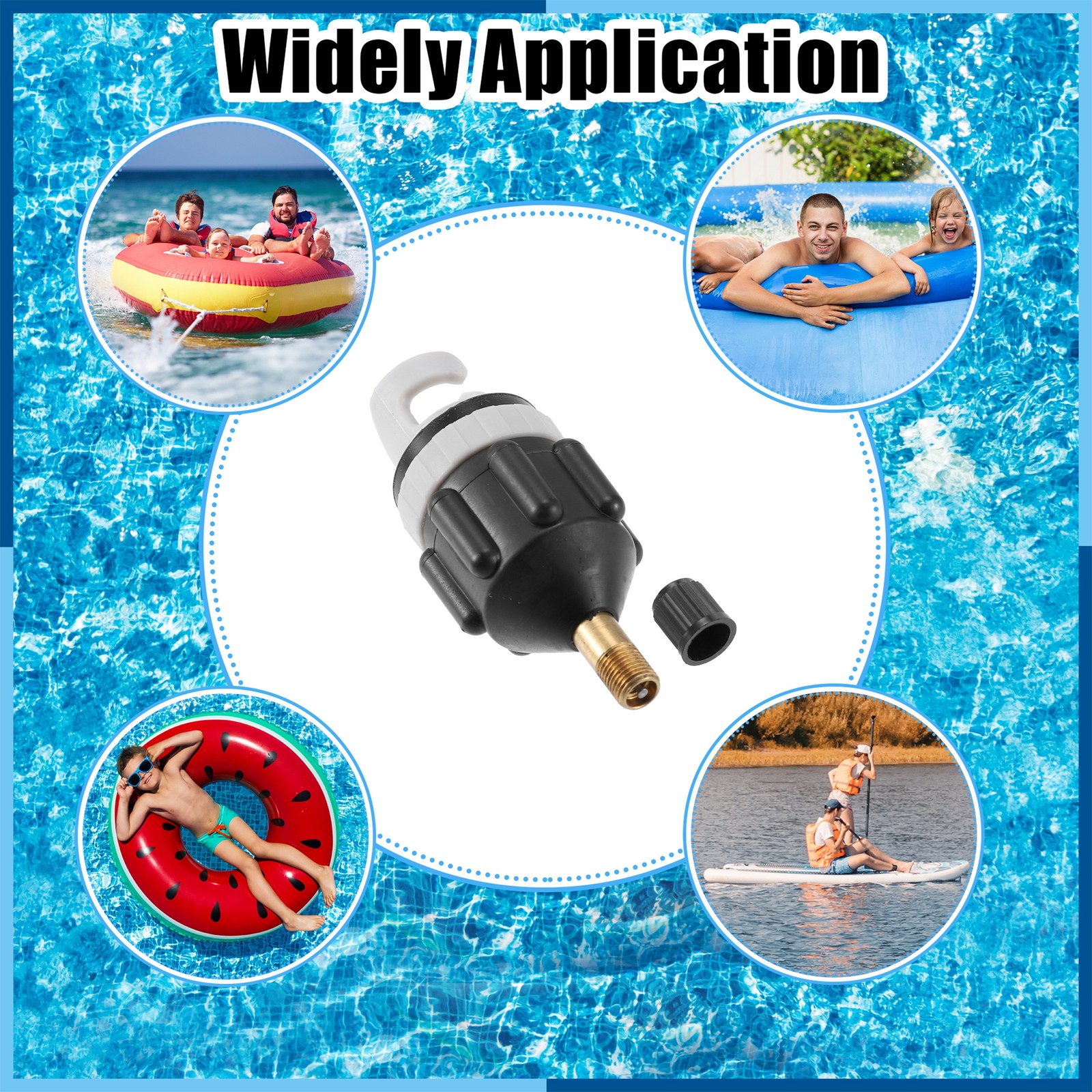 1Set Boat Paddle Board Valve Adapter with America Type Push Inflatable Nozzle