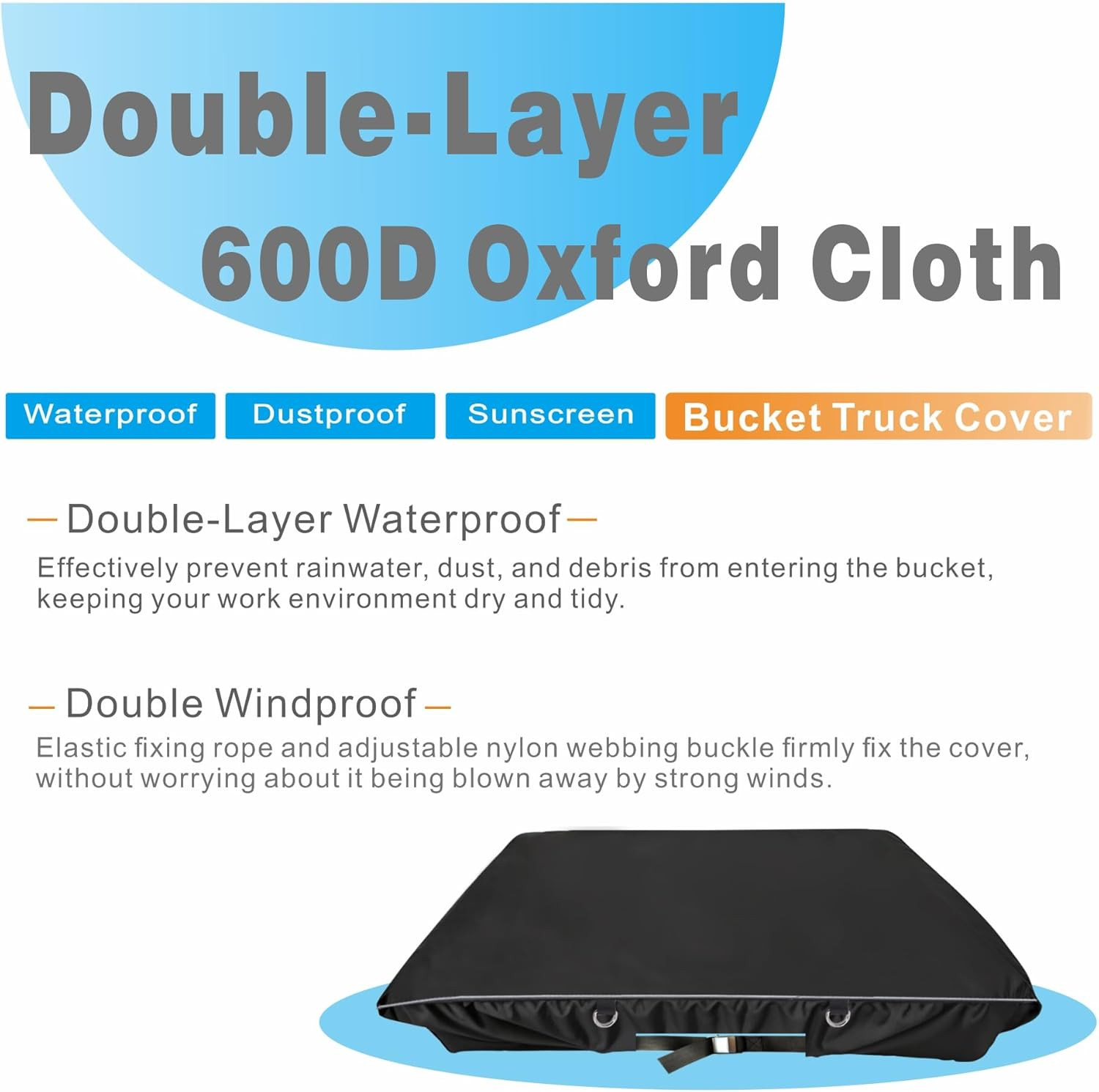 Bucket Truck Cover – Waterproof & Tear-Resistant, Adjustable Rope Buckle, Fits 1