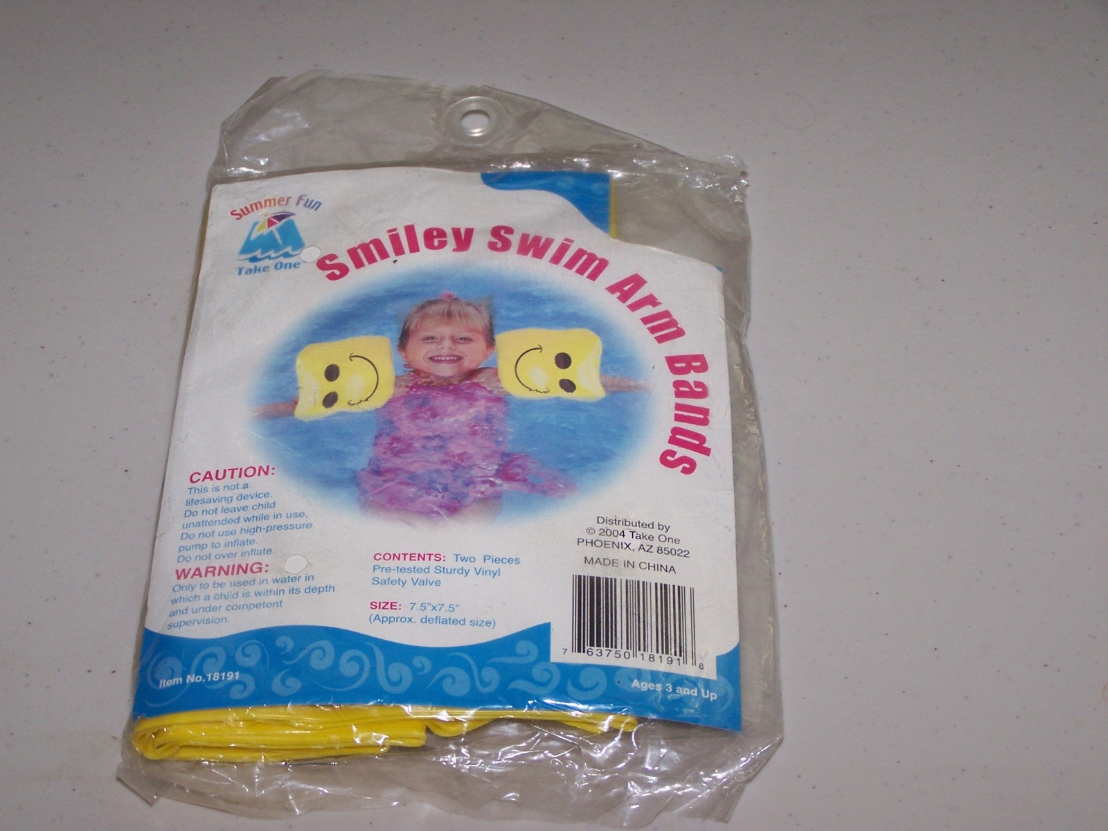 Summer Fun Take One Smiley Inflatable Swim Arm Bands