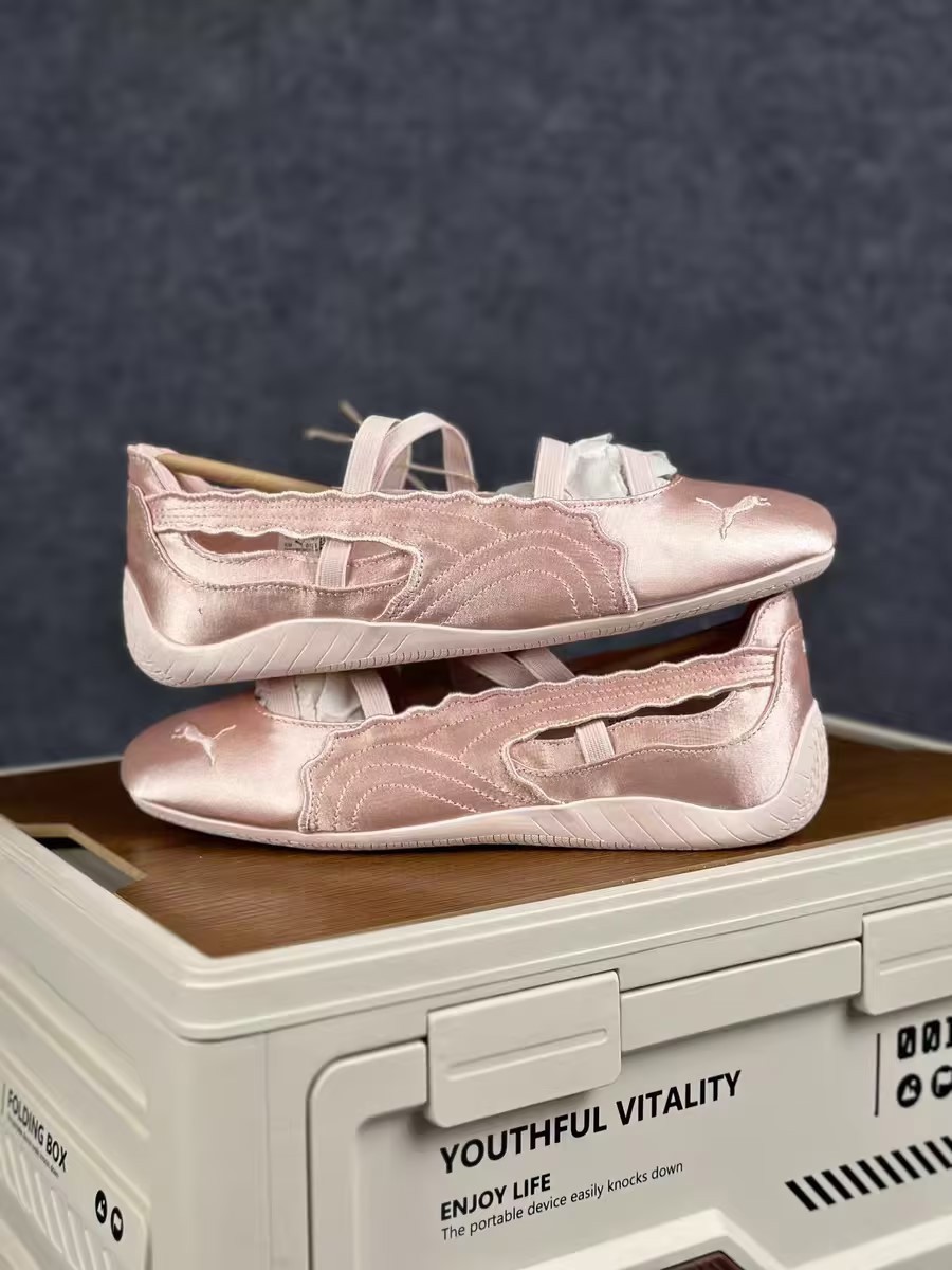 2026 Womens Speed Flat Pink Ballet Venus Mary Jane Pink Satin Ballet Flats